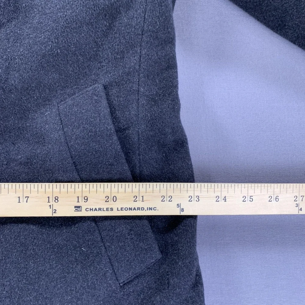 Lauren Ralph Lauren Coat Mens 40R‎ Black Topcoat Overcoat Long Lined Blazer Wool